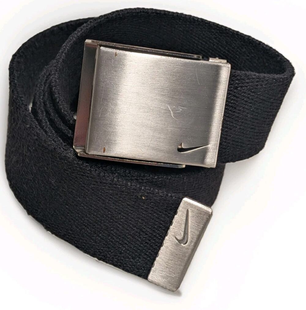 Nike Golf Men's Swoosh Web Belt Black One Size Adjustable 44 in